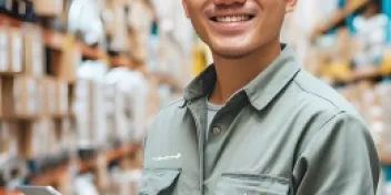 Warehouse supply-chain staff taking inventory